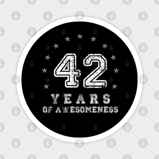 Vintage 42 years of awesomeness Magnet by opippi